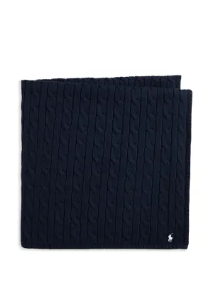 POLO RALPH LAUREN KIDS ケーブルニット ブランケット | ブルー