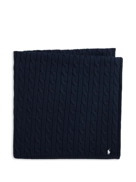 POLO RALPH LAUREN KIDS cotton cable-knit blanket