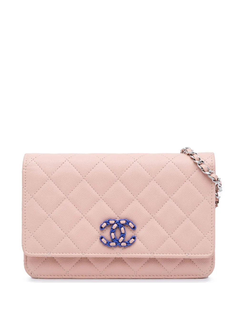 CHANEL Pre-Owned 2021-2024 CC Quilted Caviar Wallet On Chain crossbody bag | Pink | Image 1