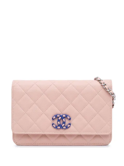 CHANEL Pre-Owned 2021-2024 CC Quilted Caviar Wallet On Chain crossbody bag