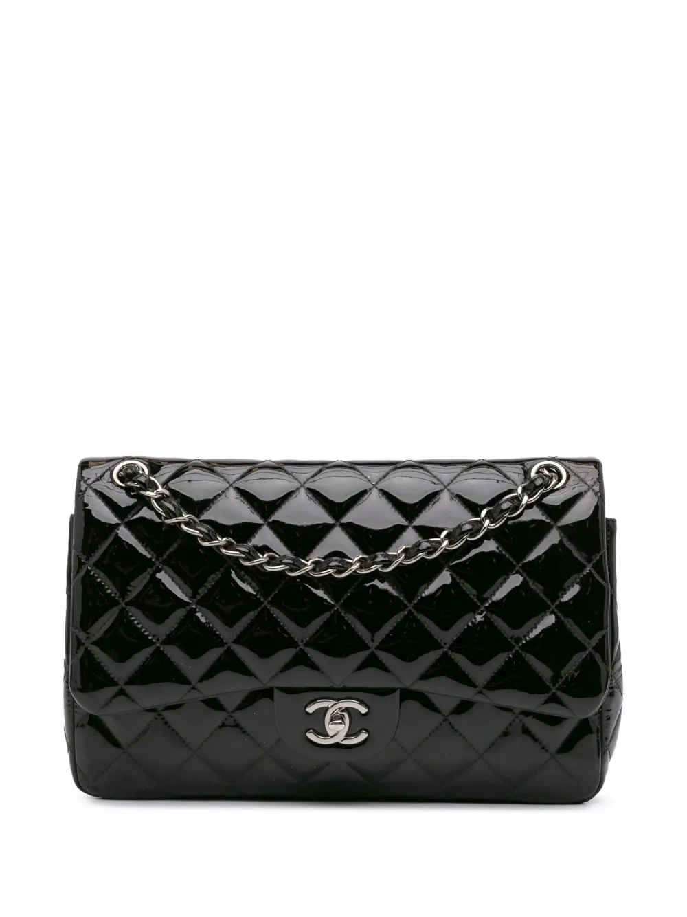 CHANEL Pre-Owned 2014 Jumbo Classic Patent Double Flap shoulder bag | Black | Image 1