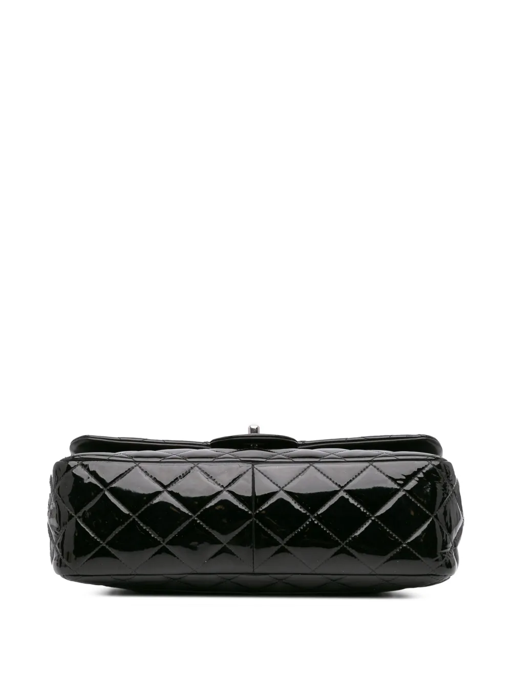 Pre-owned Chanel 2014 Jumbo Classic Patent Double Flap Shoulder Bag In Black