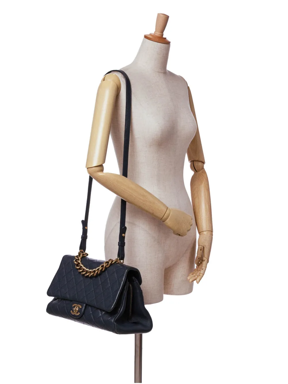 Pre-owned Chanel 2016-2017 Paris Rome Large Sheepskin Trapezio Flap Satchel