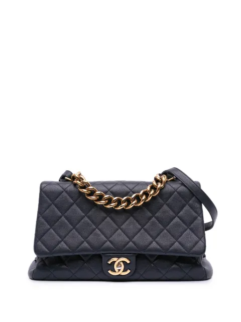CHANEL Pre-Owned 2016-2017 Paris Rome Large Sheepskin Trapezio Flap satchel