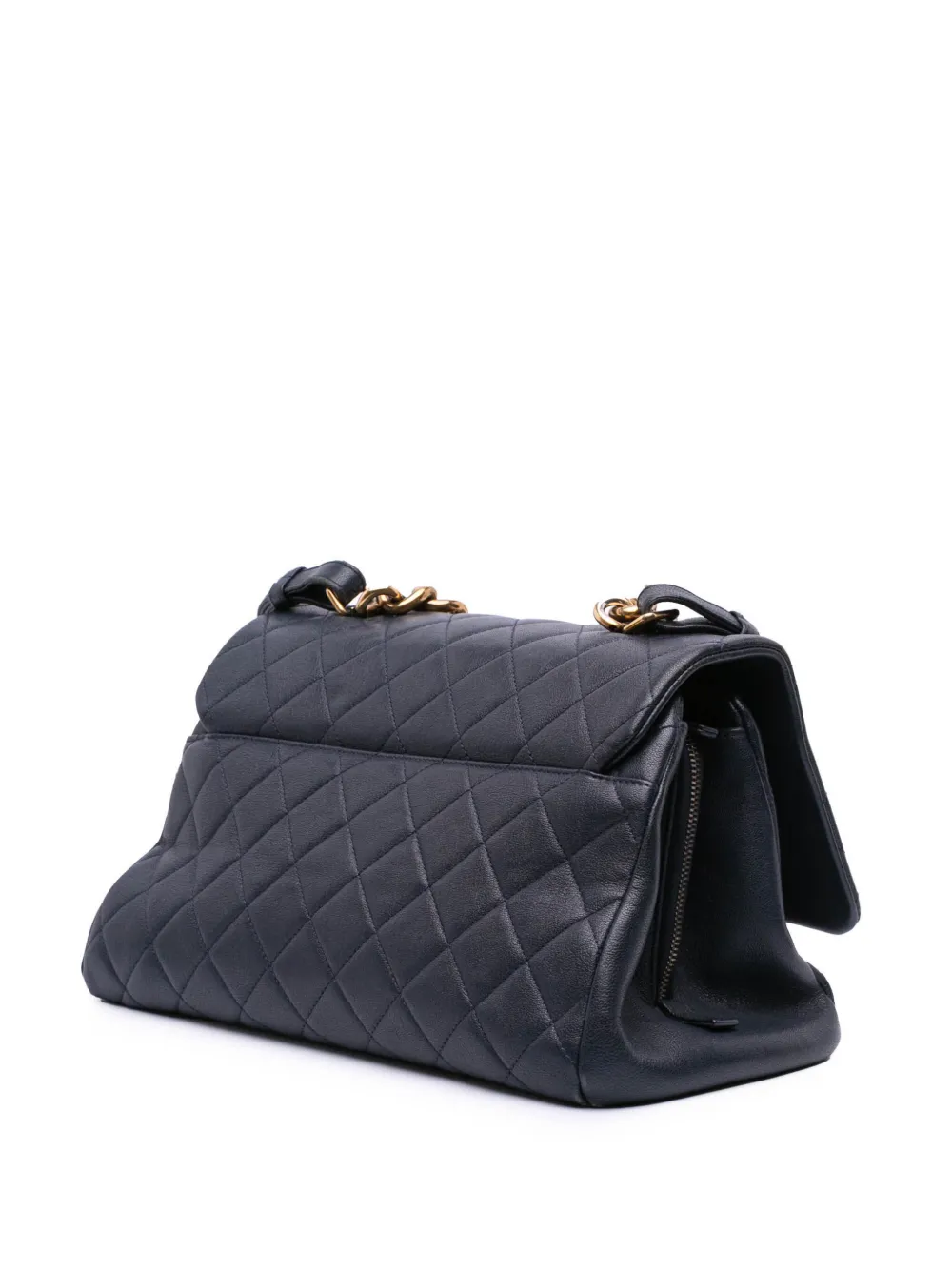Pre-owned Chanel 2016-2017 Paris Rome Large Sheepskin Trapezio Flap Satchel