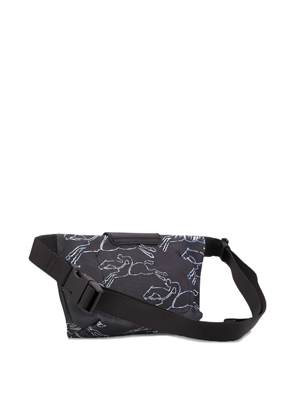 Longchamp horse-print flap belt bag - Blauw