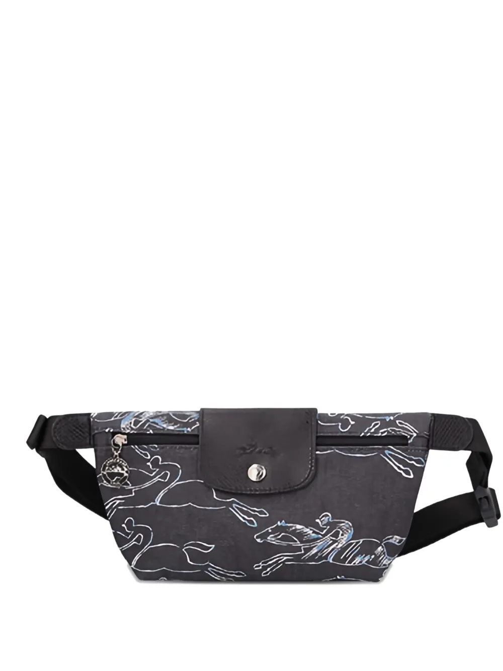 Longchamp horse-print flap belt bag - ブルー Longchamp horse-print flap belt bag - ブルー