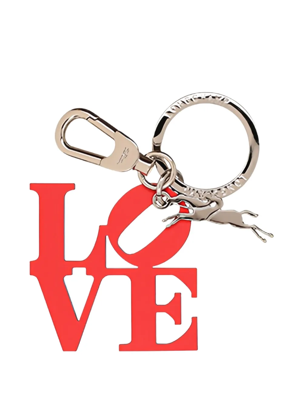 Longchamp lettering logo-detail keyring 545|ROSSO