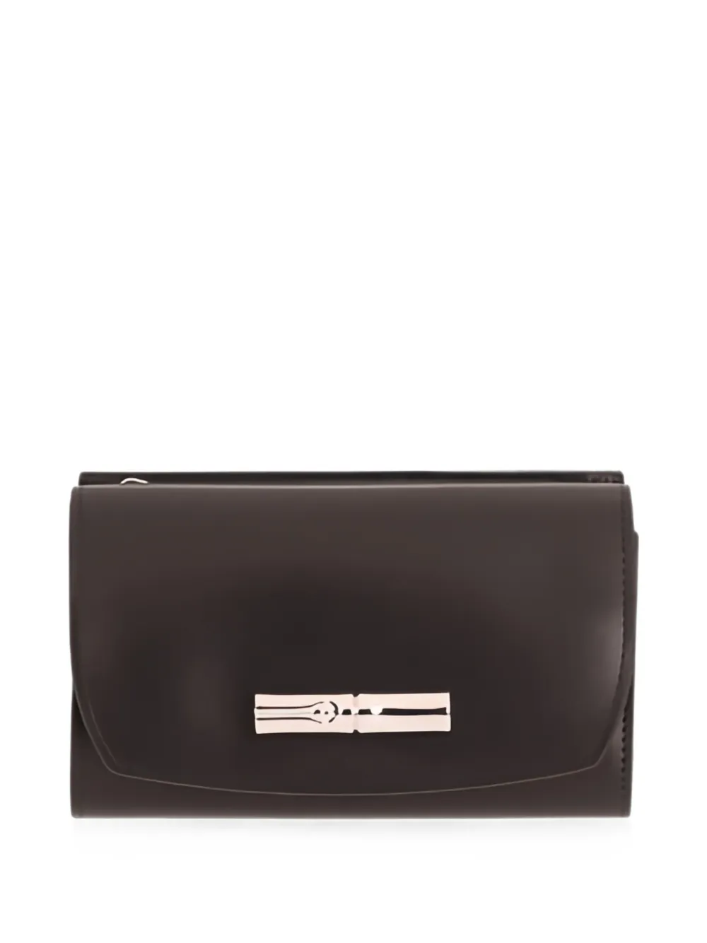 Longchamp logo-plaque foldover wallet - Schwarz