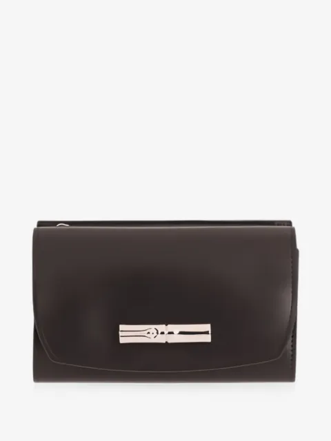 Longchamp cartera plegable con placa del logo