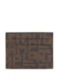 Longchamp monogram-print leather card holder - Black