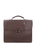 Longchamp lock-clasp leather laptop bag - Brown