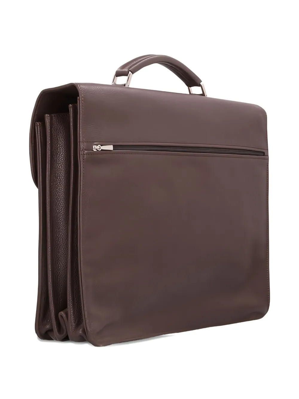 Longchamp lock-clasp leather laptop bag - Bruin