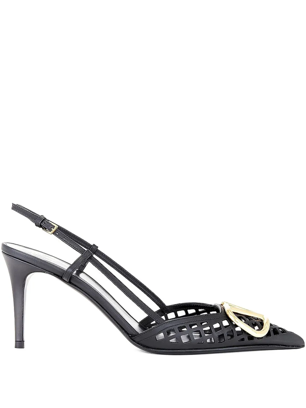 Valentino Garavani 80MM slingback cut-out sandals Black