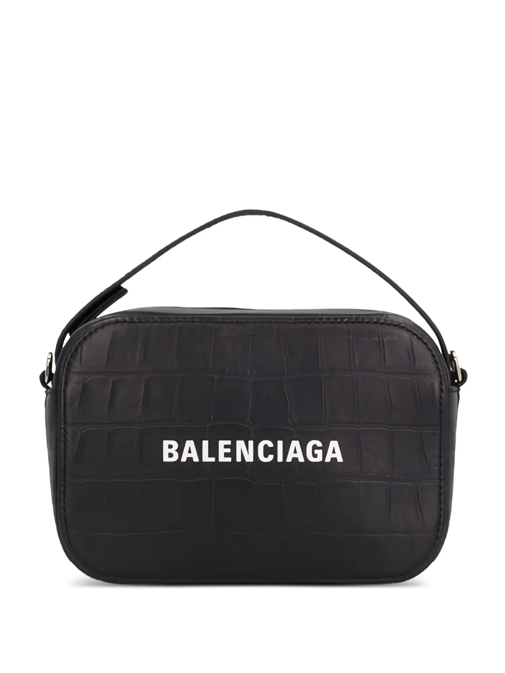 Balenciaga Everyday XS crocodile-effect shoulder bag Zwart