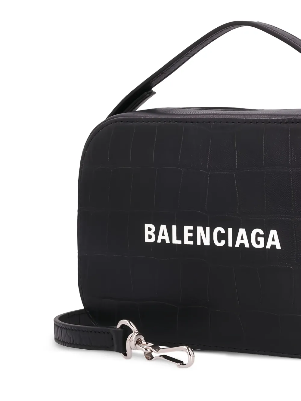 Balenciaga Everyday XS crocodile-effect shoulder bag Zwart