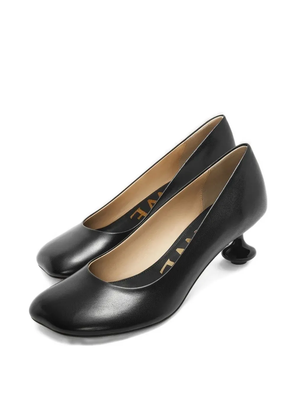 Loewe 45mm Toy Square-toe Bulbous-heel Pumps In Black
