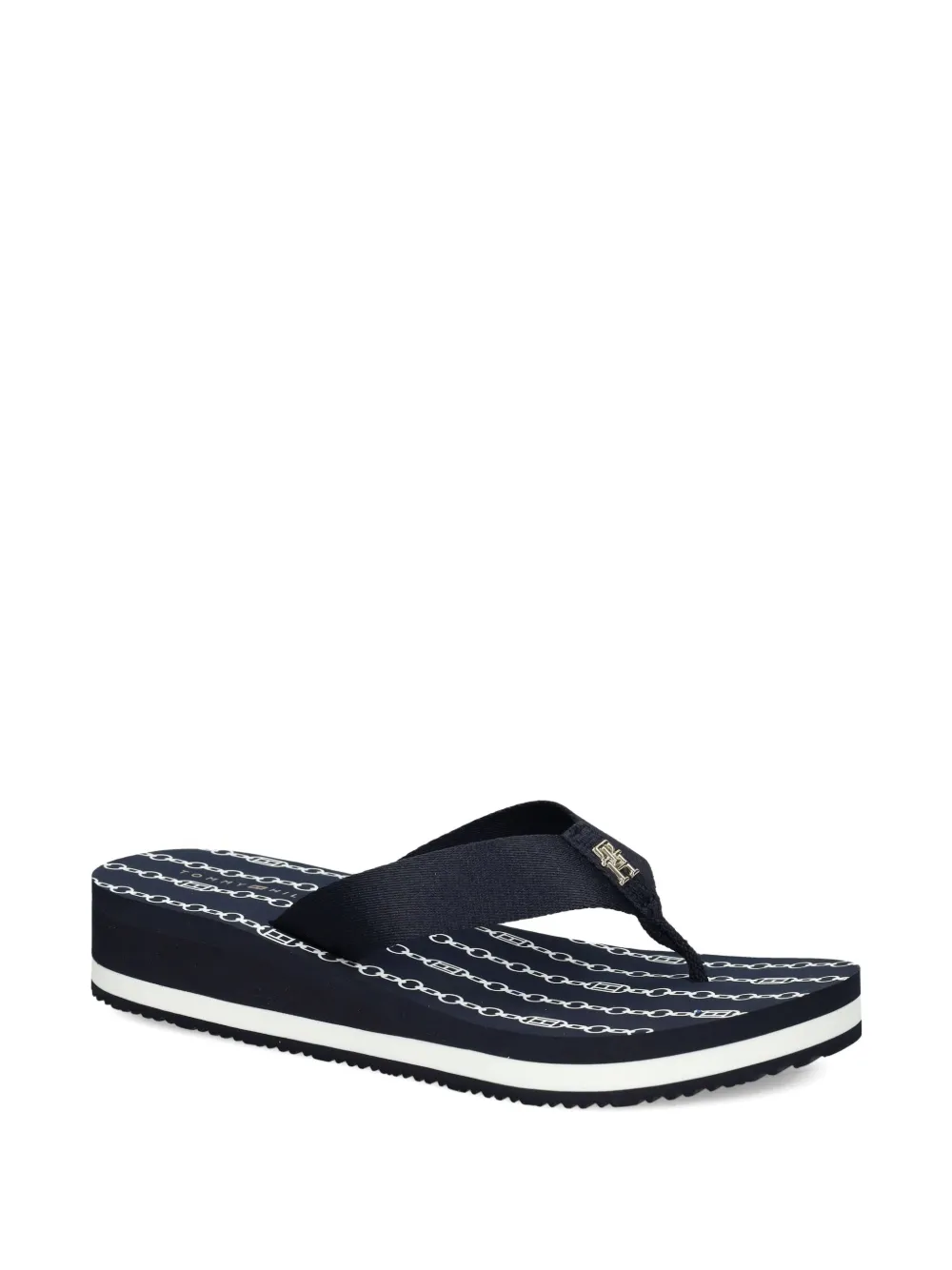 Tommy Hilfiger 38mm chain-print wedge sandals Blue