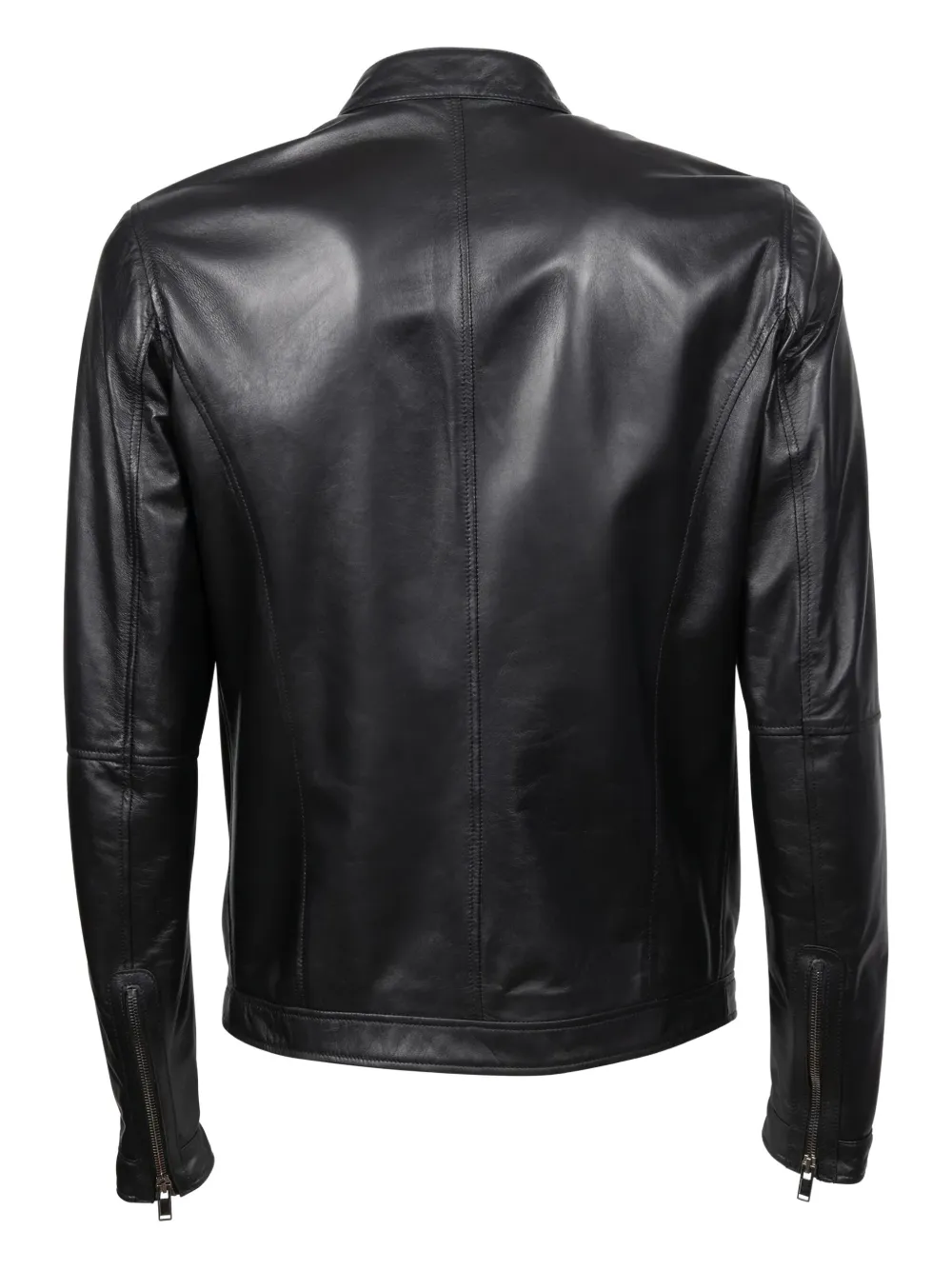 Tagliatore zip-fastening pocket leather jacket Zwart