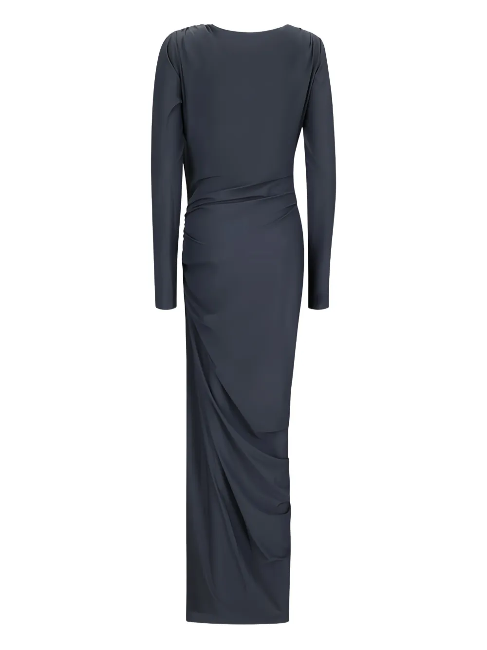 Atlein crossover-neck draped dress - Grijs