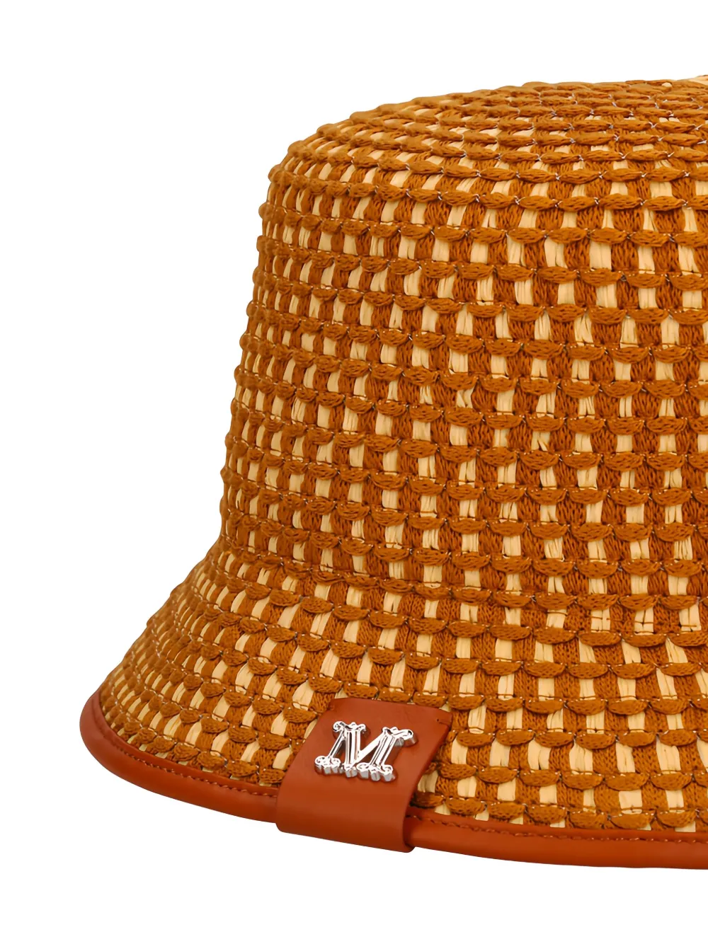 Max Mara woven leather-trim bucket hat - Bruin