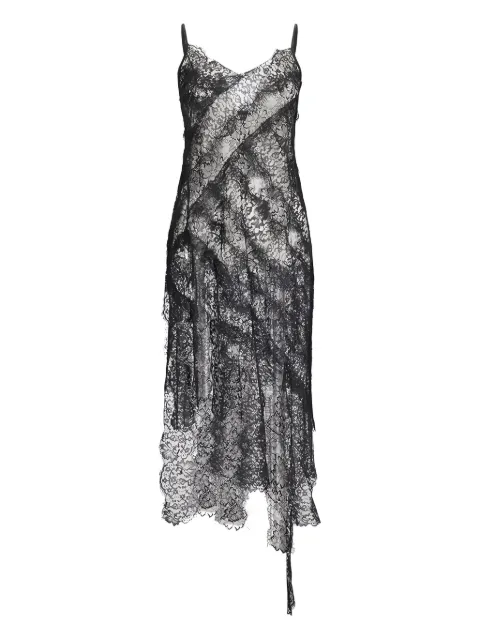 Retrofete Sabina lace asymmetric midi dress