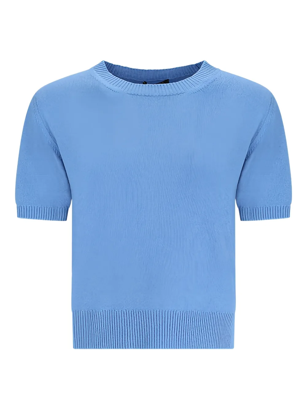 Canessa round neck short-sleeve knitted top | Blue | Image 1