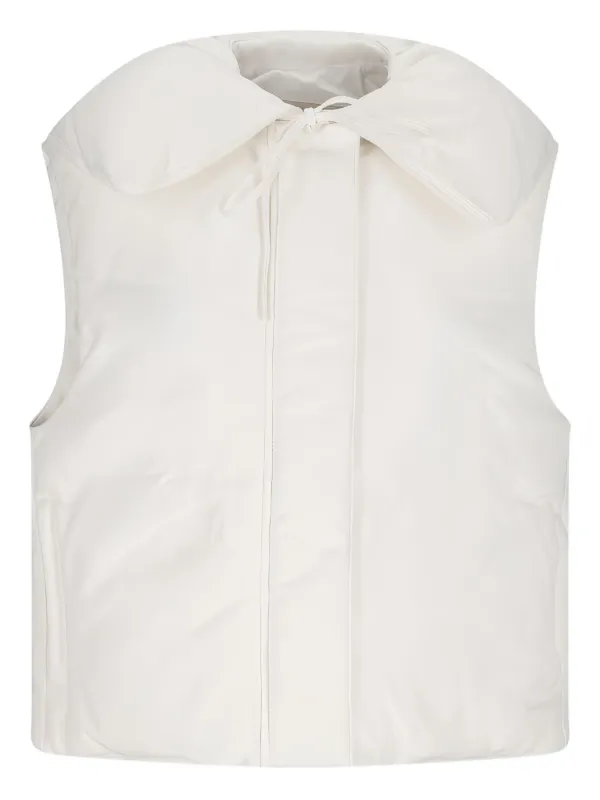 Jil Sander Leather Gilet | White | FARFETCH HK