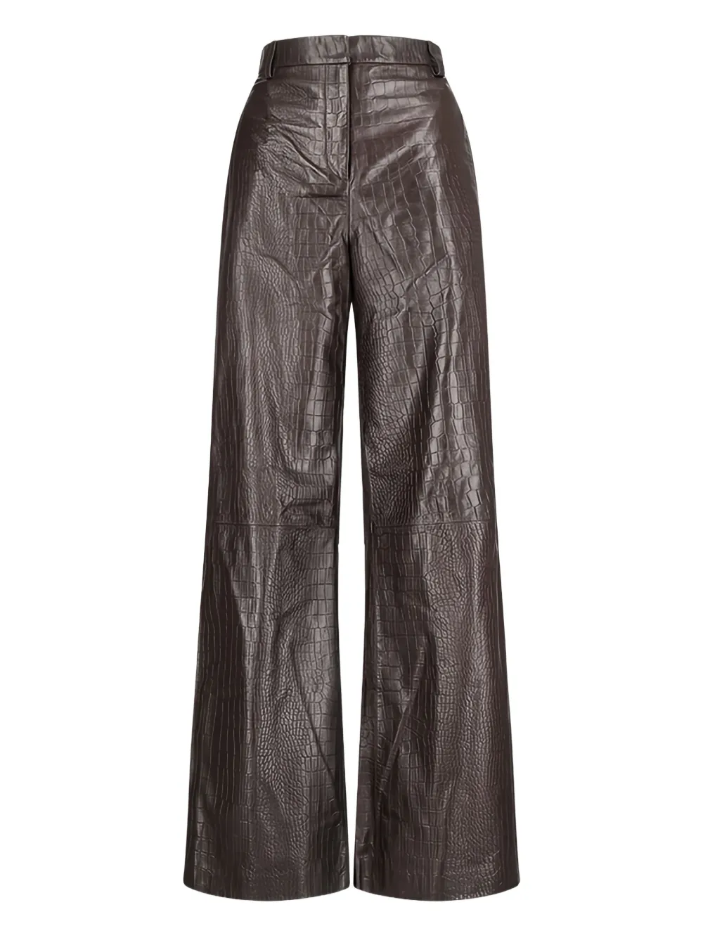 crocodile-effect leather trousers