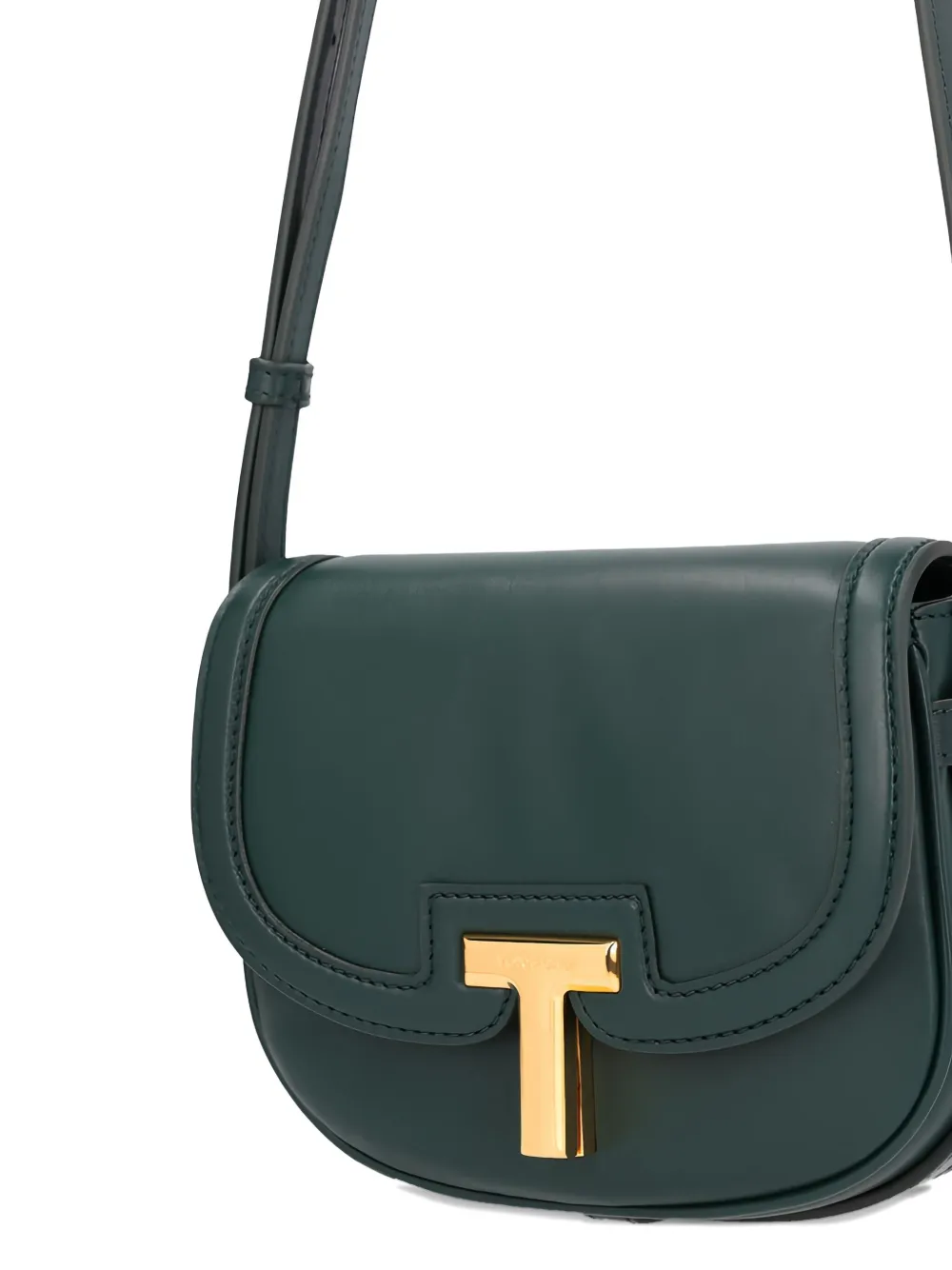 Tom Ford T-plaque Leather Shoulder Bag In Green
