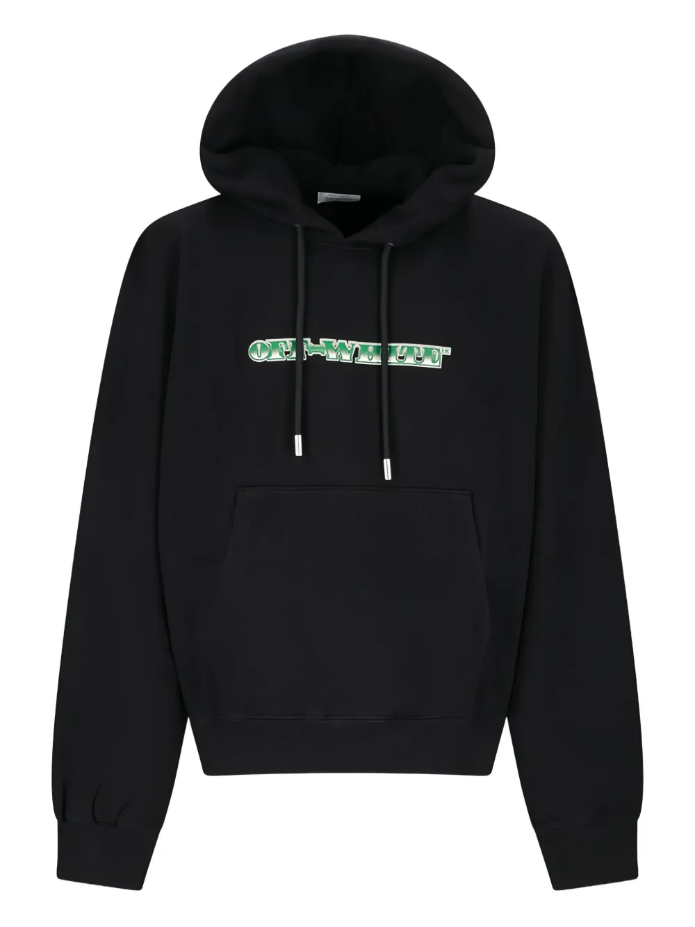Off-White logo-print hoodie Zwart