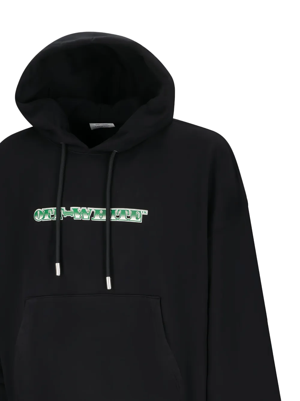Off-White logo-print hoodie Zwart