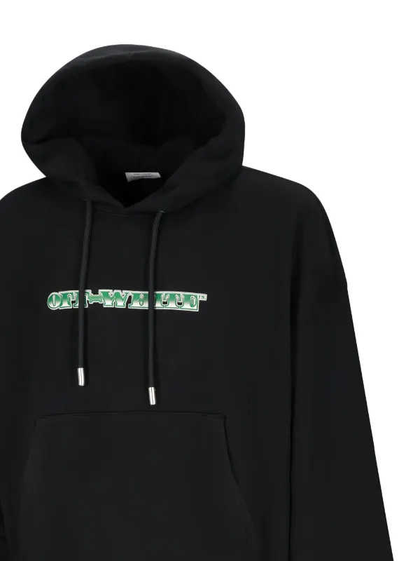 Off-White Hoodie Con Logo Estampado Negro FARFETCH CO