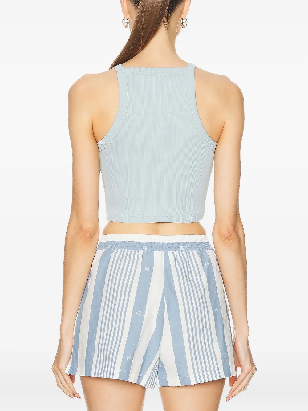 Givenchy Logo-plaque Ribbed Tank Top In Blue