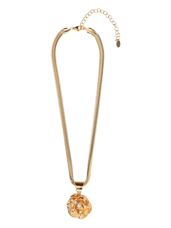 Magda Butrym Rose-embellished Pendant Necklace in Yellow