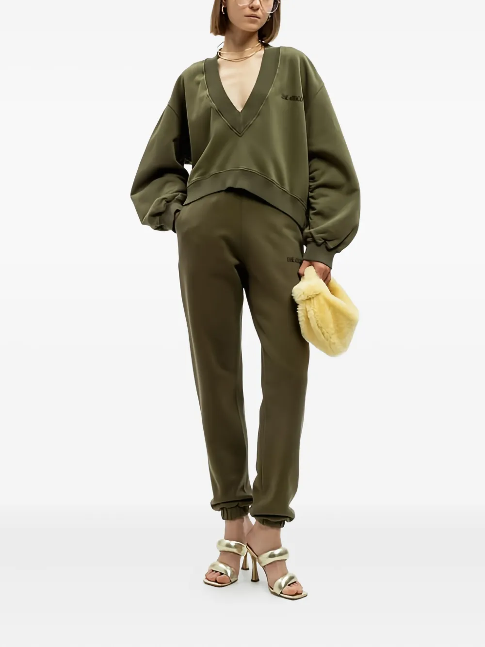 The Attico Penny cuffed trackpants - Groen