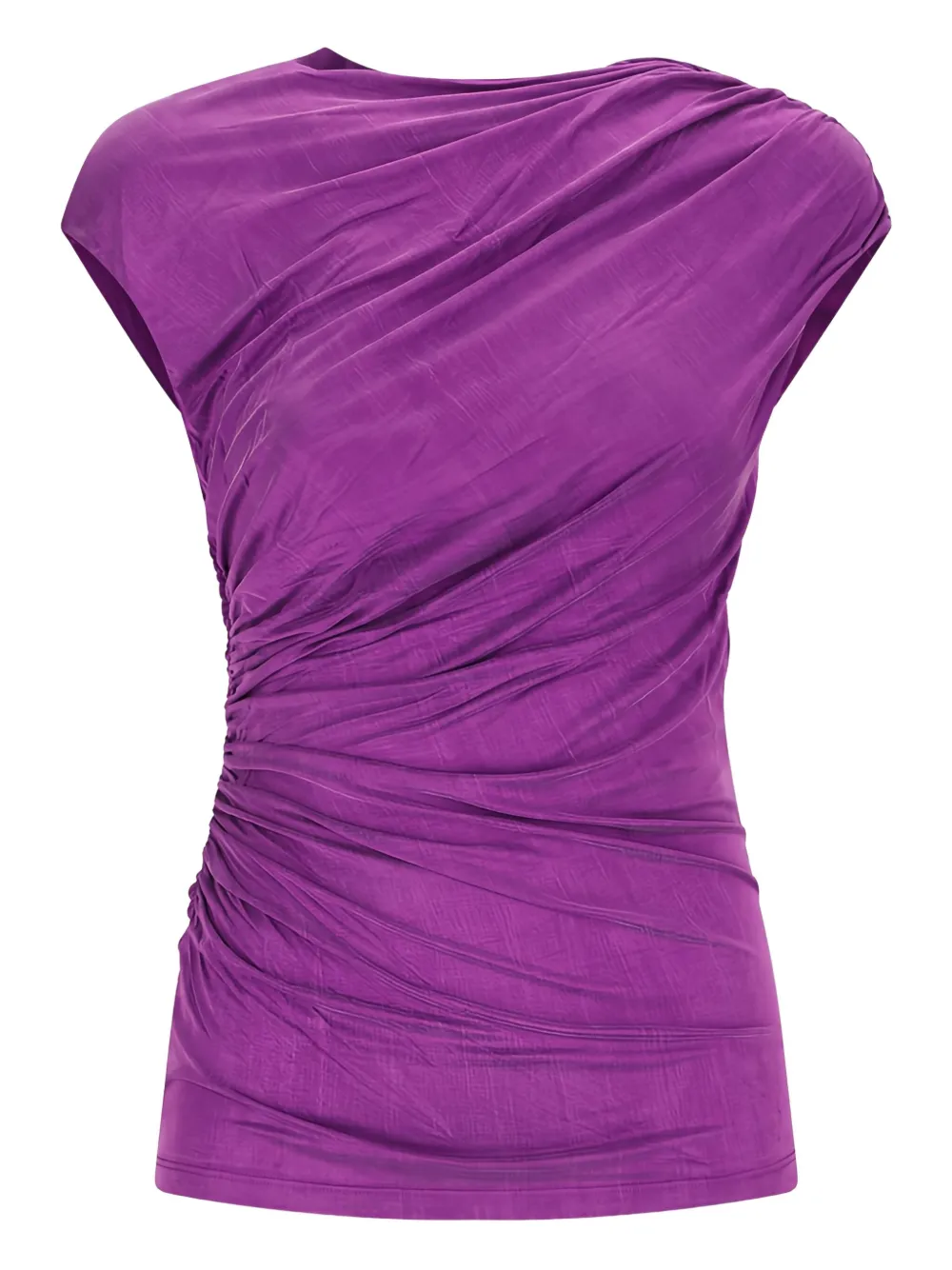 draped short-sleeve top