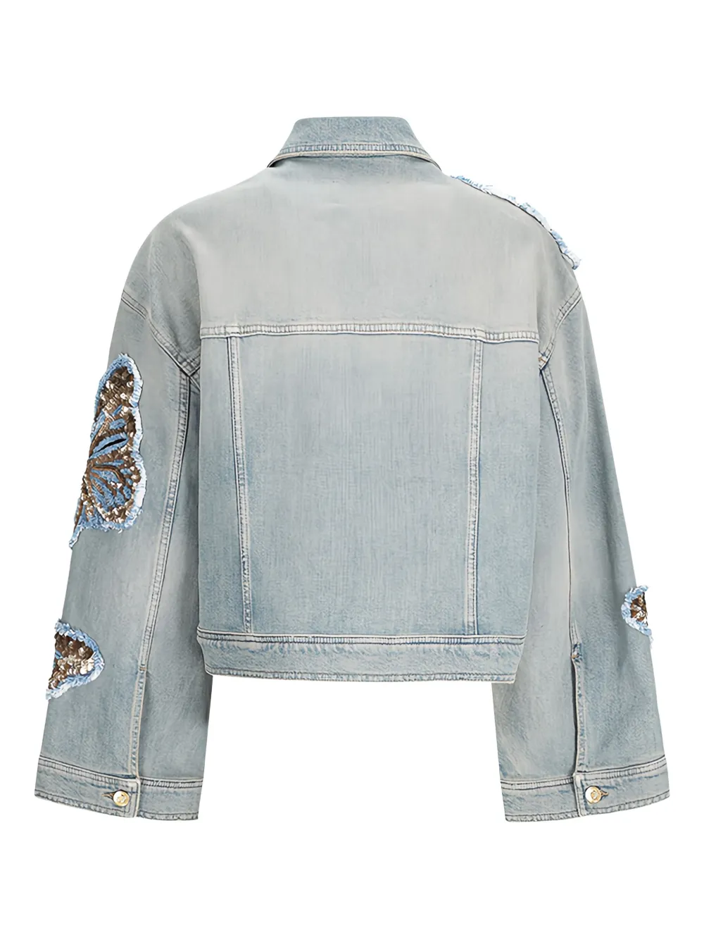 Blumarine butterfly sequin-embellished denim jacket | Denim Jackets | Image 2