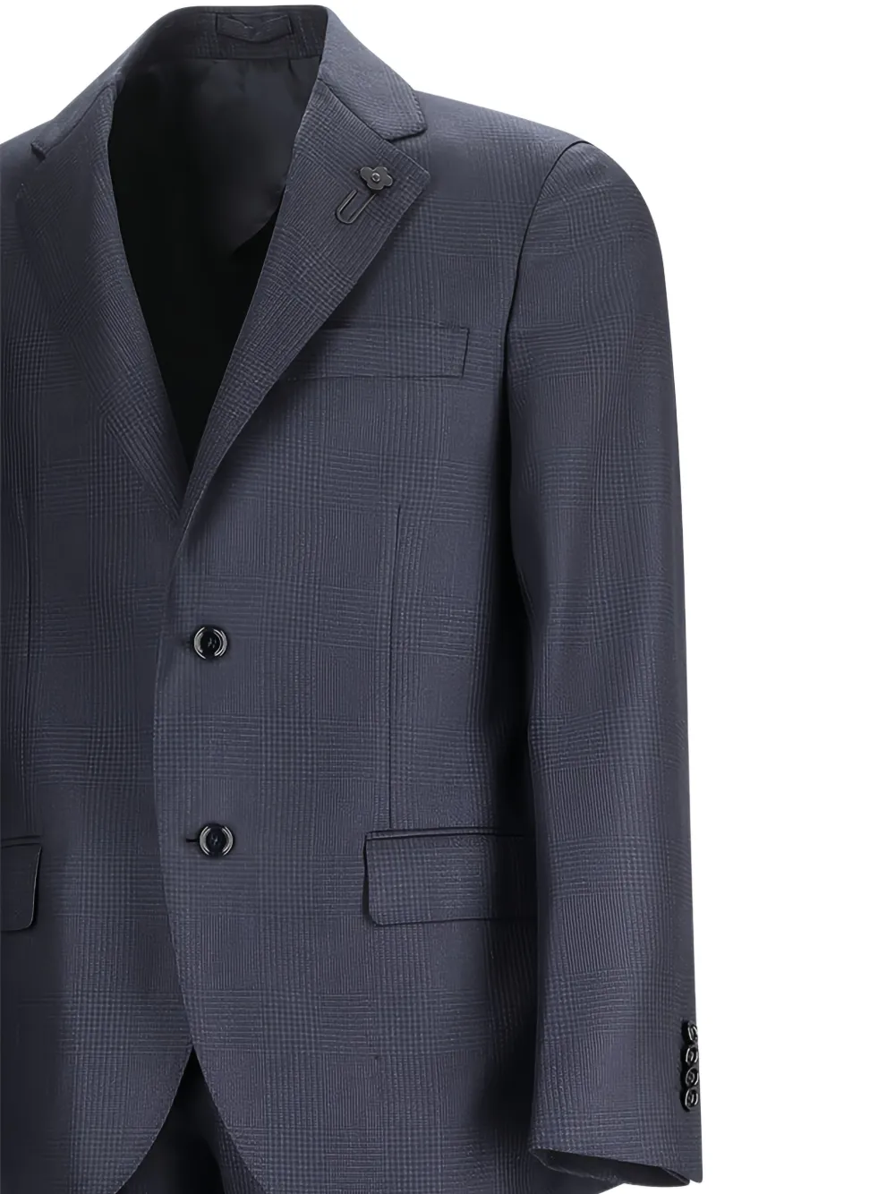 Lardini Wollen pak met enkele rij knopen Blauw