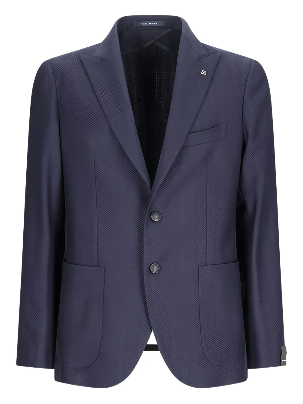 Tagliatore herringbone two-button blazer Blauw