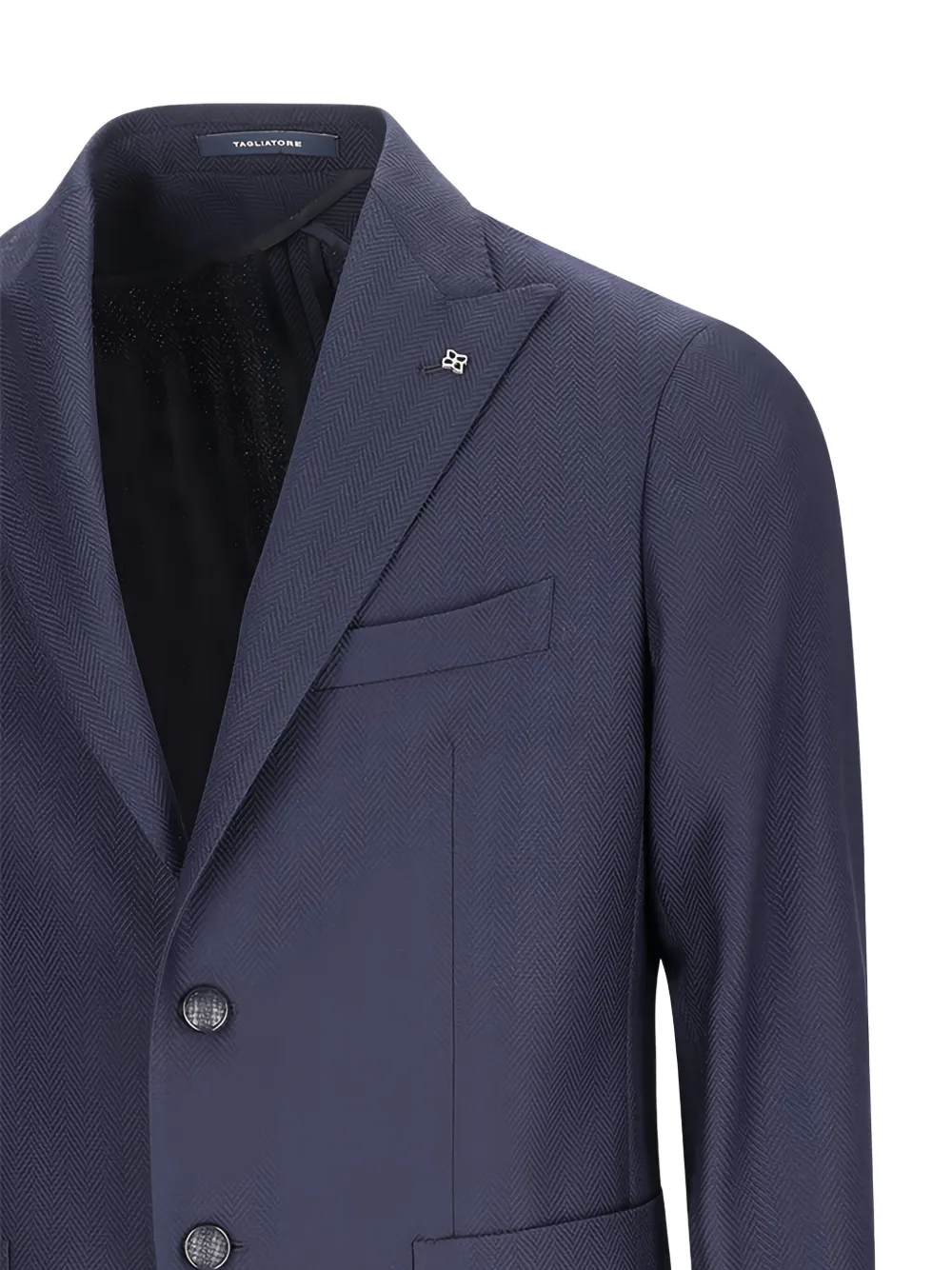 Tagliatore herringbone two-button blazer Blauw