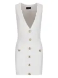 Retrofete Ellison ribbed button-front dress - White