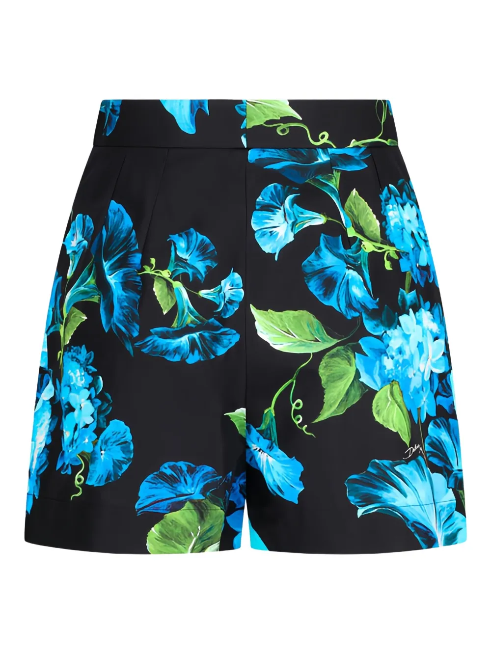 Dolce & Gabbana pleated floral tailored shorts - Zwart