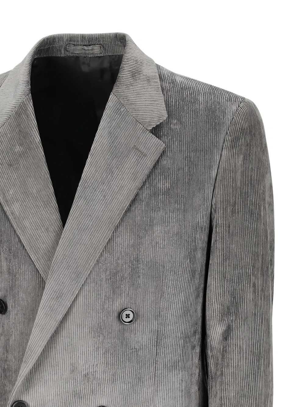Lardini double-breasted corduroy jacket Grijs