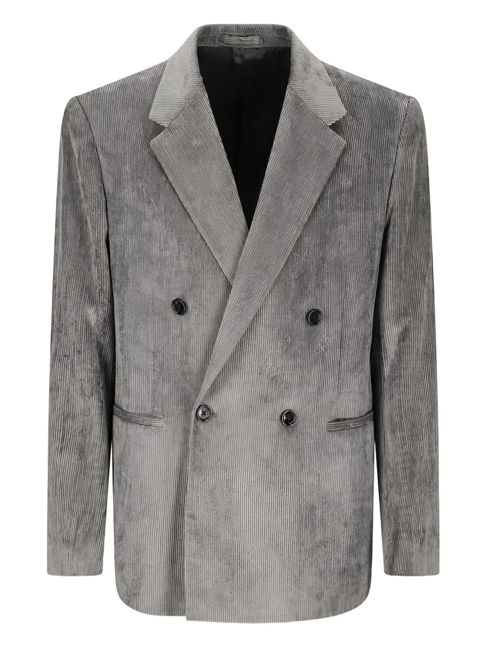 Lardini double-breasted corduroy jacket Grijs