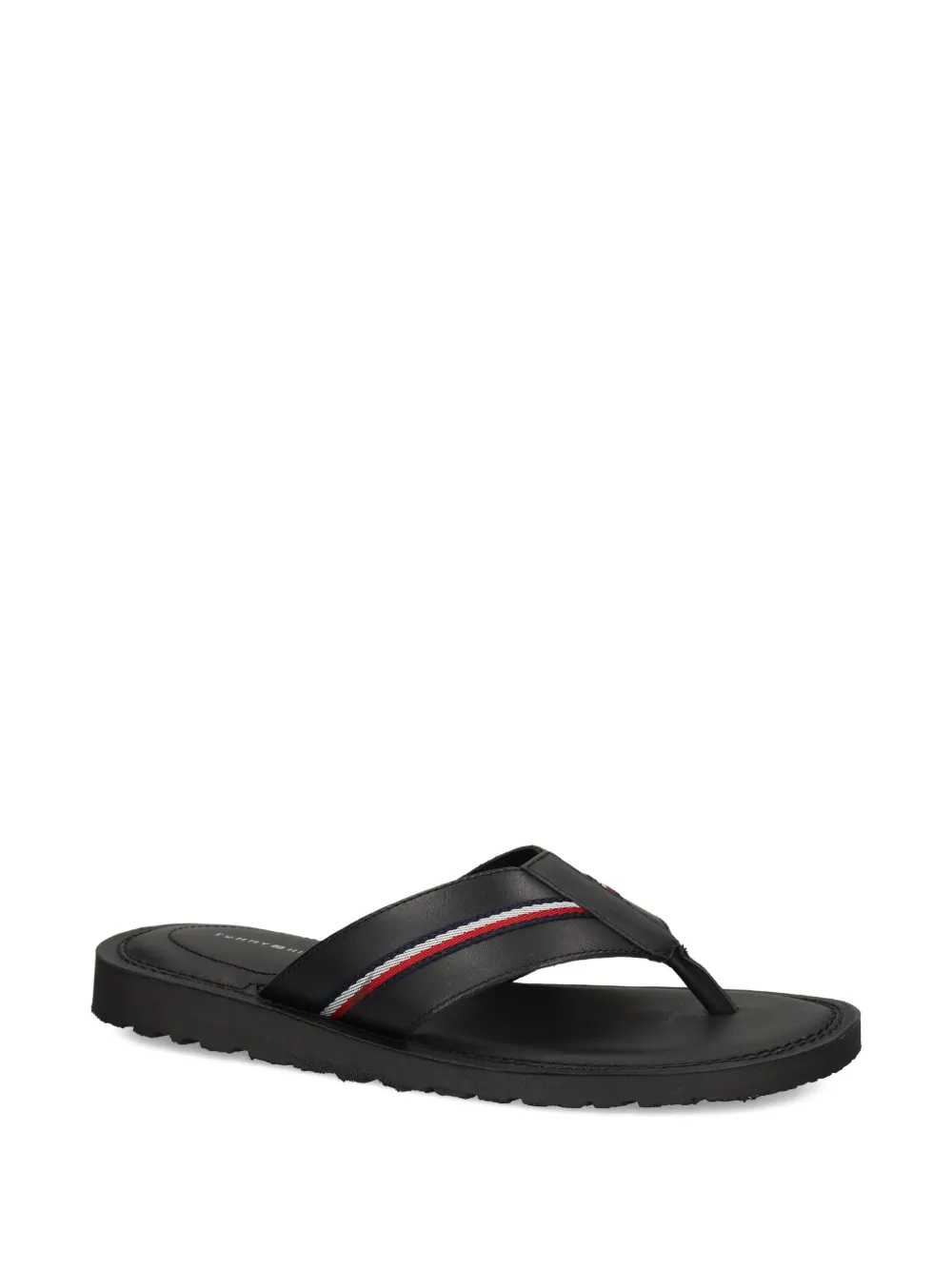 Tommy Hilfiger leather flip flops Black