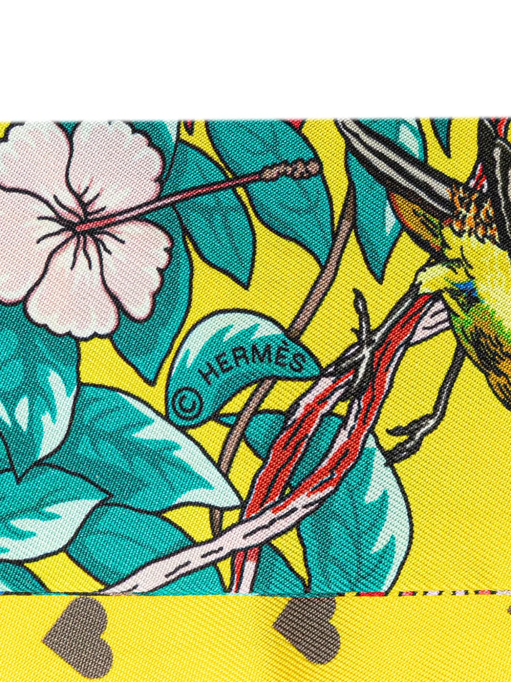 Pre-owned Hermes 2000-2024 Jungle Love Silk Twilly Scarf Scarves