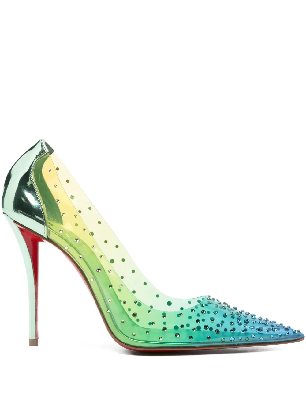 Christian Louboutin 100mm Miss Z Degrastrass crystal-embellished pumps | Green | Image 1