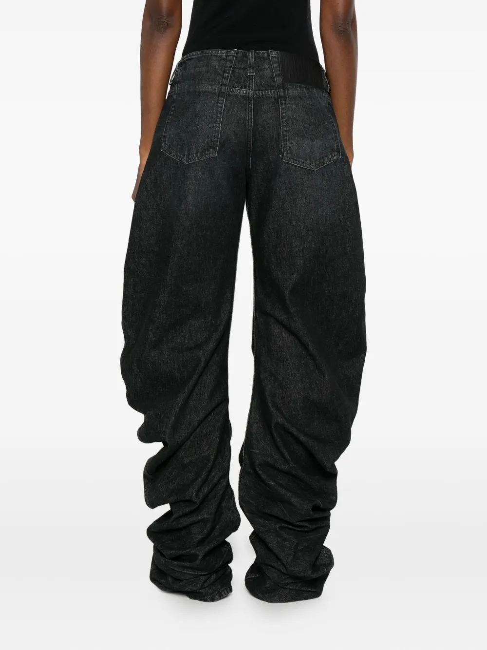 Jean Paul Gaultier Gathered Jeans In Black