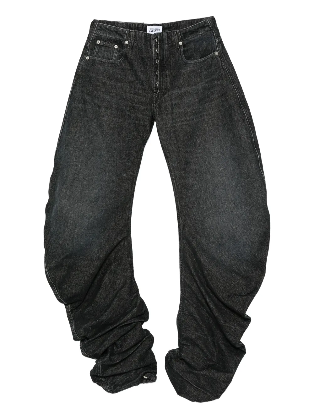 Jean Paul Gaultier gathered jeans - ブラック Jean Paul Gaultier gathered jeans - ブラック